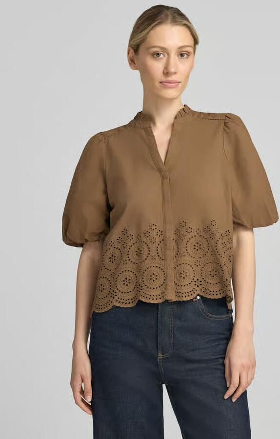 S.Oliver RED LABEL boxy fit blouse met korte mouwen van puur katoen - Foto 2