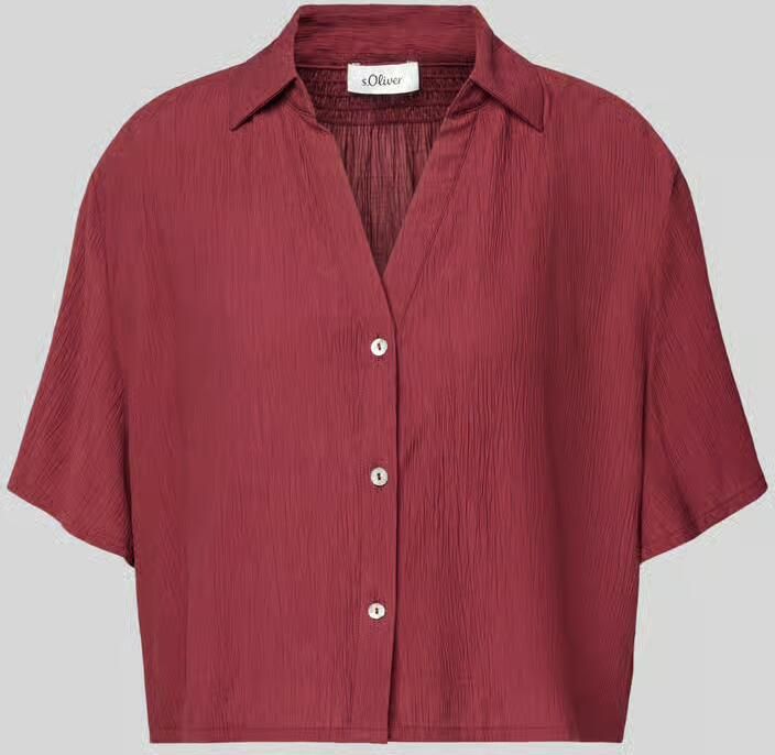 S.Oliver RED LABEL Boxy fit blouse met korte mouwen van viscosemix - Foto 3