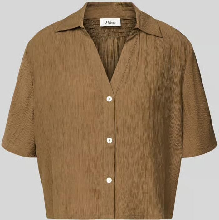 S.Oliver RED LABEL Boxy fit blouse met korte mouwen van viscosemix