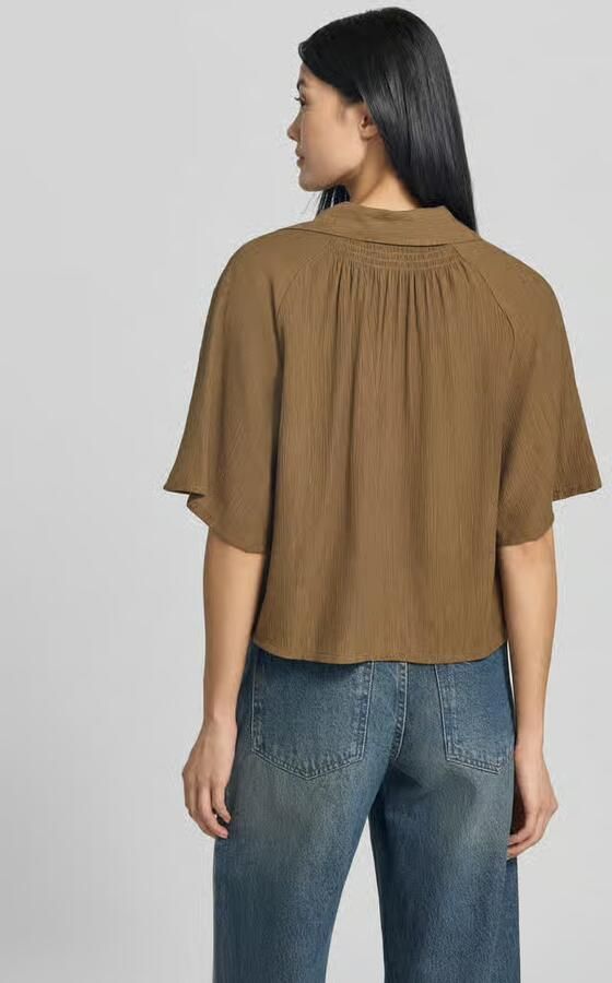 S.Oliver RED LABEL Boxy fit blouse met korte mouwen van viscosemix - Foto 3