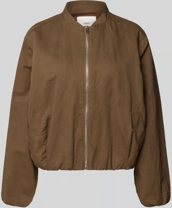 S.Oliver RED LABEL boxy fit bomberjack van mix van katoen en linnen