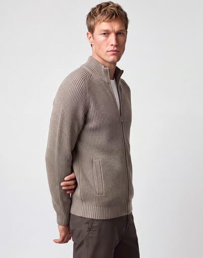 S.Oliver RED LABEL Gebreid vest met ritssluiting - Foto 4