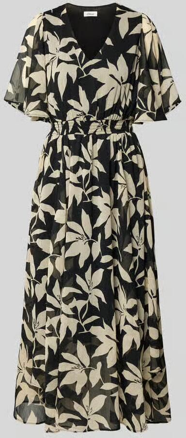 S.Oliver RED LABEL Getailleerde chiffonjurk met all-over motief - Foto 5