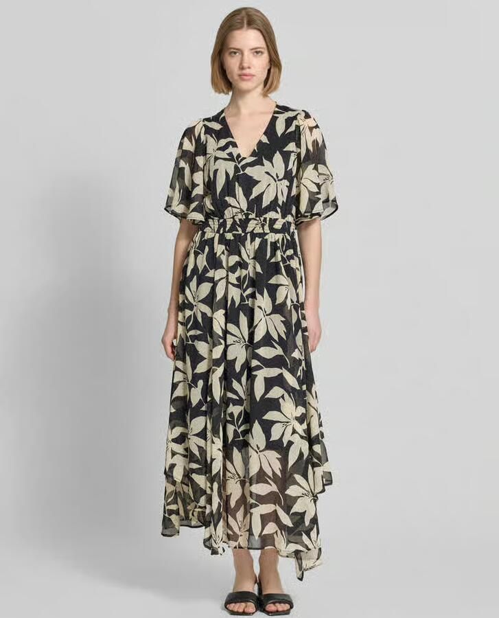 S.Oliver RED LABEL Getailleerde chiffonjurk met all-over motief - Foto 5