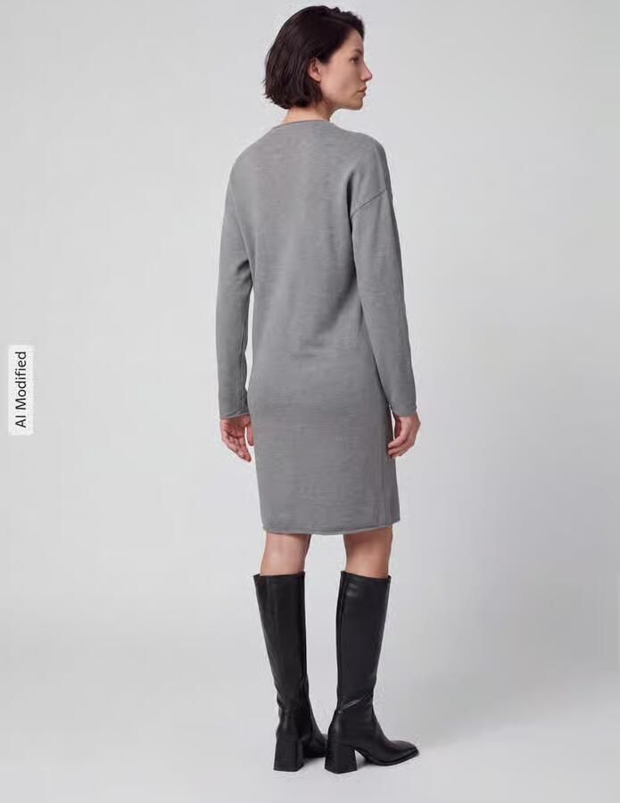 S.Oliver RED LABEL Knie-lange jurk met zijsplitten - Foto 3