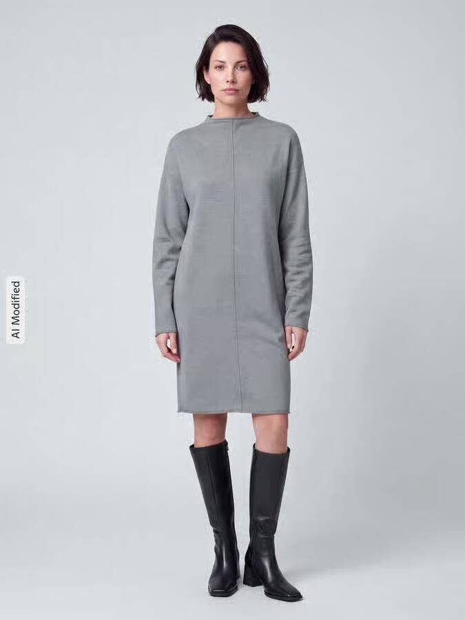 S.Oliver RED LABEL Knie-lange jurk met zijsplitten - Foto 4