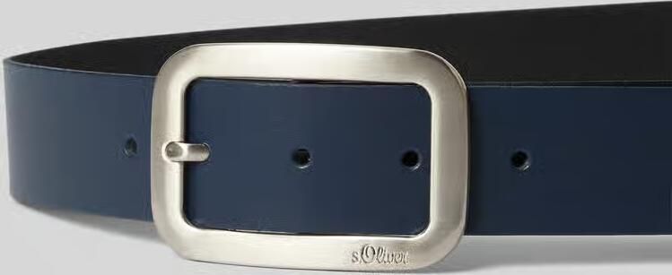 S.Oliver RED LABEL Leren riem met rechthoekige gespsluiting en logodetails - Foto 2