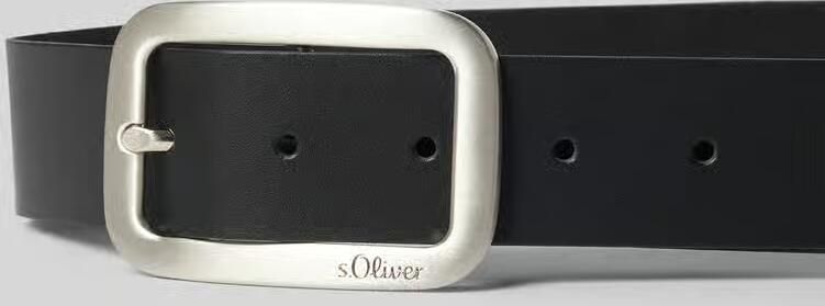 S.Oliver RED LABEL Leren riem met rechthoekige gespsluiting en logodetails - Foto 2