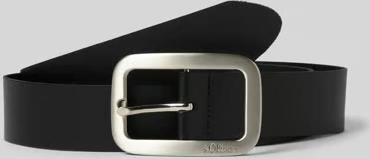 S.Oliver RED LABEL Leren riem met rechthoekige gespsluiting en logodetails