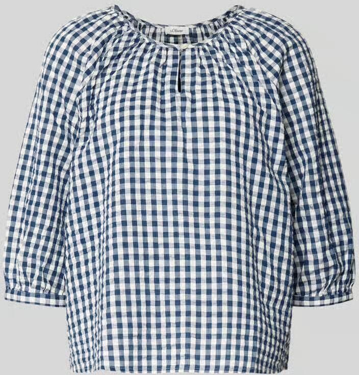 S.Oliver RED LABEL Loose fit 3 4-mouw blouse van puur katoen - Foto 2
