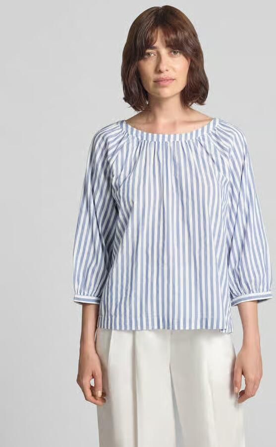 S.Oliver RED LABEL Relaxed fit blouse met korte mouwen van een mix van katoen en viscose - Foto 5
