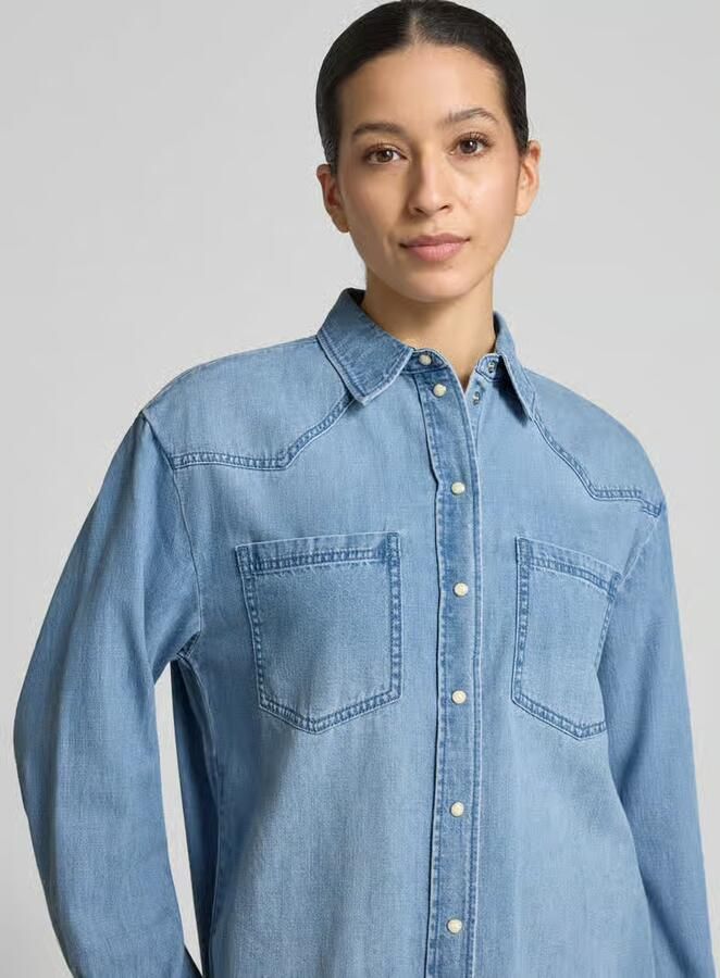 S.Oliver RED LABEL loose fit jeansblouse van puur katoen