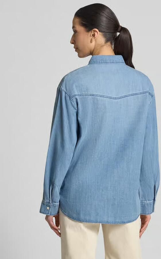 S.Oliver RED LABEL loose fit jeansblouse van puur katoen - Foto 6