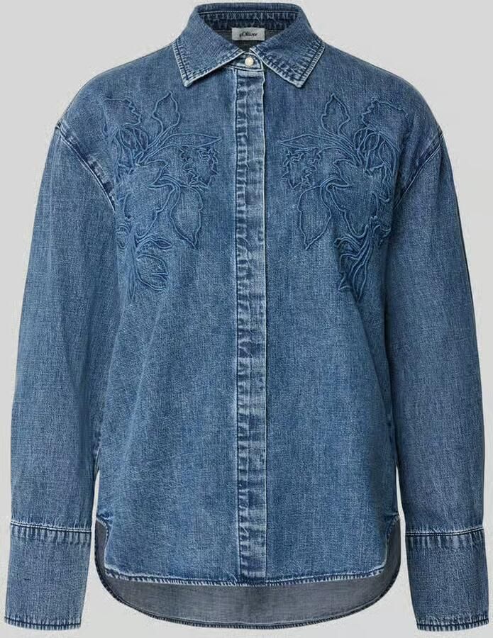 S.Oliver RED LABEL Loose fit jeansblouse van zuiver katoen - Foto 2