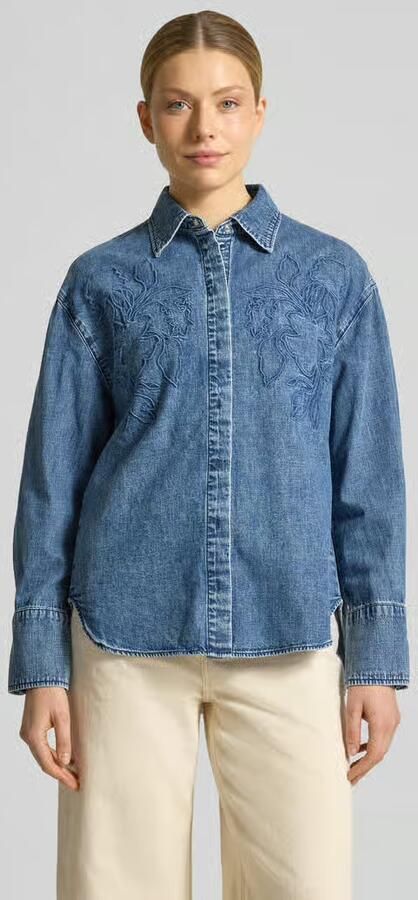 S.Oliver RED LABEL Loose fit jeansblouse van zuiver katoen - Foto 2