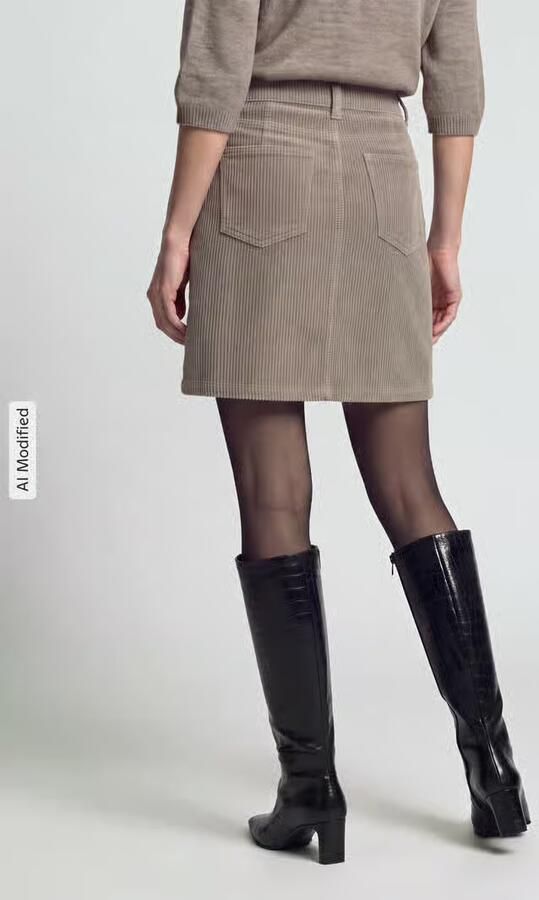 S.Oliver RED LABEL Mini-rok van puur katoen met ribcordstructuur - Foto 3