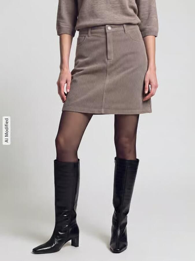 S.Oliver RED LABEL Mini-rok van puur katoen met ribcordstructuur - Foto 2