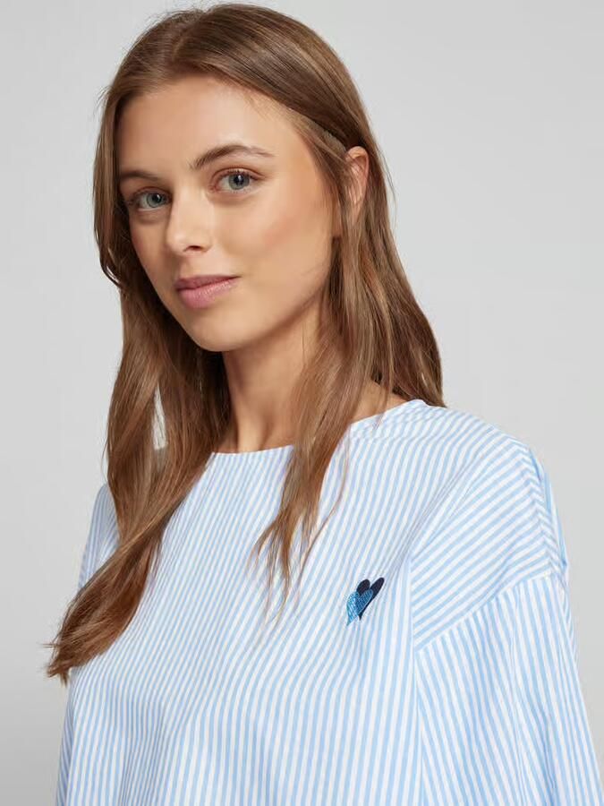 S.Oliver RED LABEL Oversized blouseshirt van puur katoen met geborduurd hart