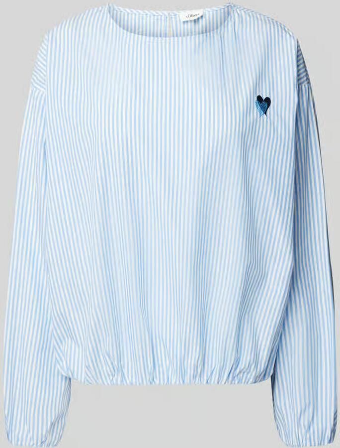 S.Oliver RED LABEL Oversized blouseshirt van puur katoen met geborduurd hart - Foto 3