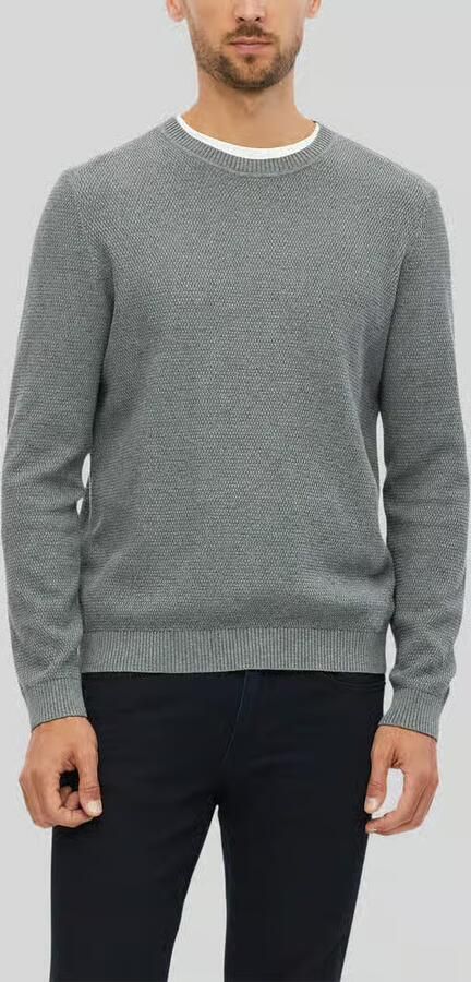 S.Oliver RED LABEL Pullover met structuurbrei-look van pure katoen - Foto 3