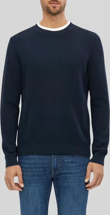 S.Oliver RED LABEL Pullover met structuurbrei-look van pure katoen - Foto 5
