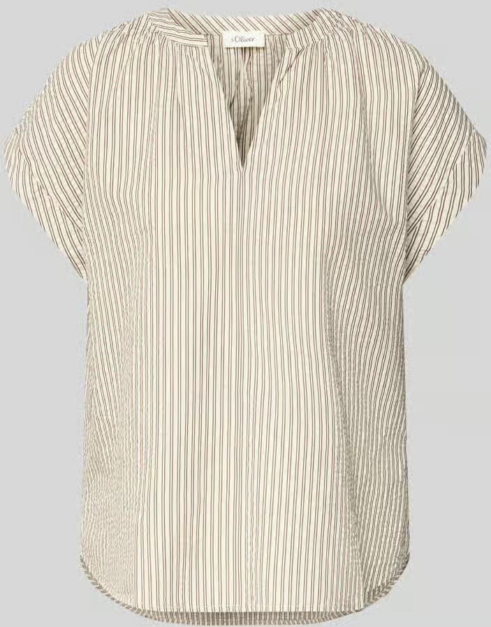 S.Oliver RED LABEL regular fit blouse met korte mouwen van puur katoen - Foto 2