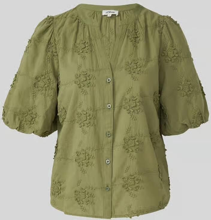 S.Oliver RED LABEL regular fit blouse met korte mouwen van puur katoen