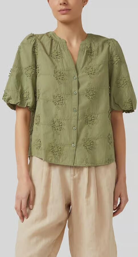S.Oliver RED LABEL regular fit blouse met korte mouwen van puur katoen - Foto 2