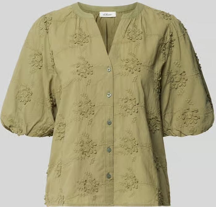 S.Oliver RED LABEL regular fit blouse met korte mouwen van puur katoen