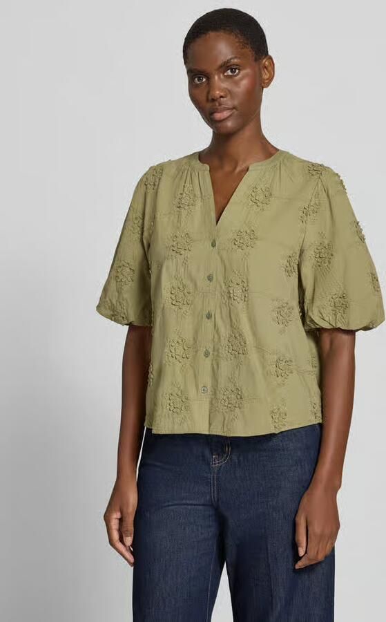 S.Oliver RED LABEL regular fit blouse met korte mouwen van puur katoen - Foto 2