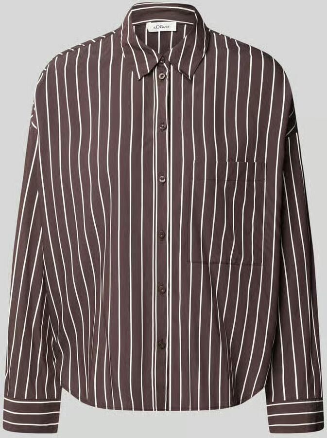 S.Oliver RED LABEL Regular fit blouse met lange mouwen met opgestikte borstzak - Foto 4