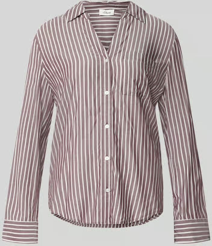 S.Oliver RED LABEL Regular fit blouse met lange mouwen van pure viscose