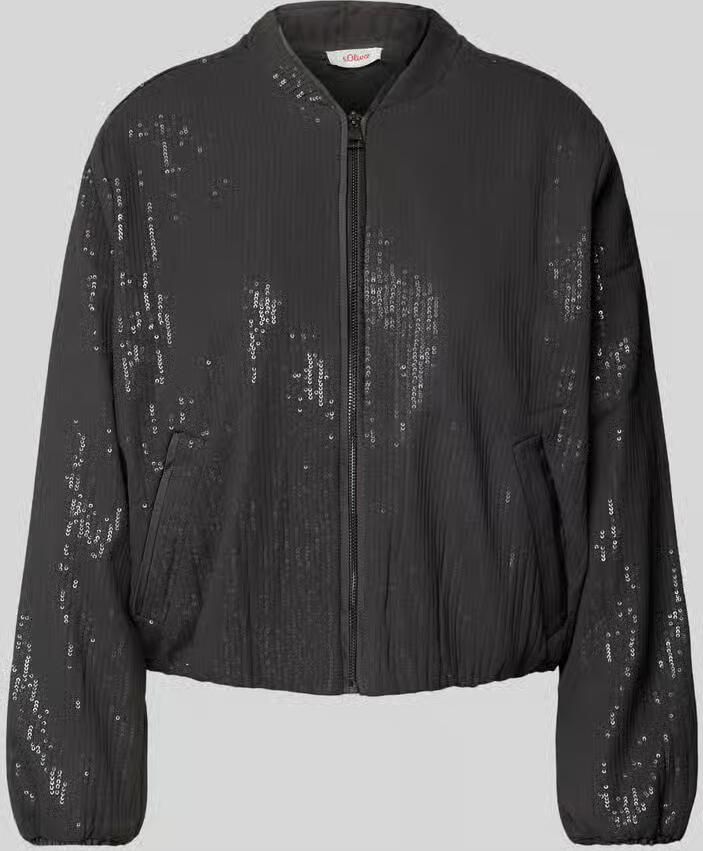 S.Oliver RED LABEL Regular fit bomberjack met pailletten - Foto 2