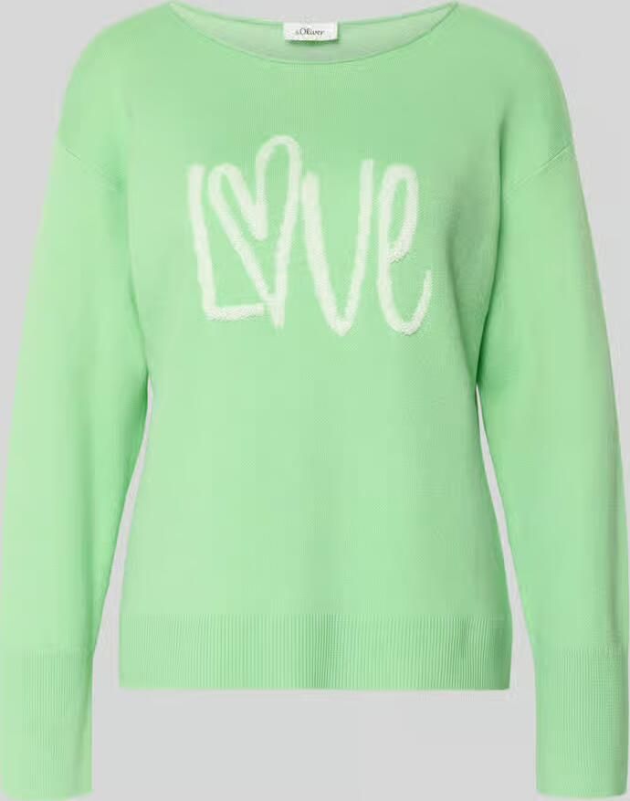 S.Oliver RED LABEL Regular fit gebreide pullover met katoen-aandeel model 'LOVE' - Foto 2