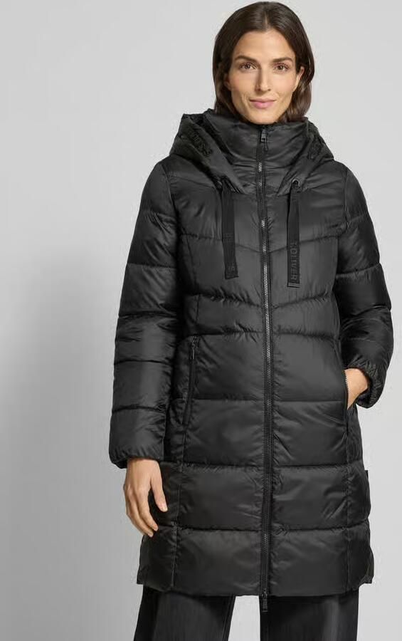 S.Oliver RED LABEL Regular fit gewatteerde lange jas met capuchon - Foto 2