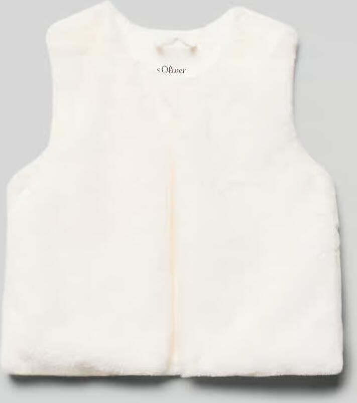 S.Oliver RED LABEL Regular fit gilet van imitatiebont met haakjessluiting - Foto 2