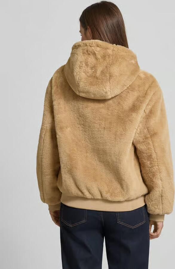 S.Oliver RED LABEL Regular fit jack van imitatiebont met capuchon