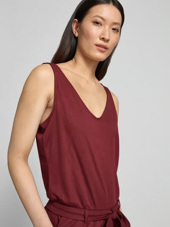 S.Oliver RED LABEL regular fit jumpsuit met strikceintuur van katoenmix