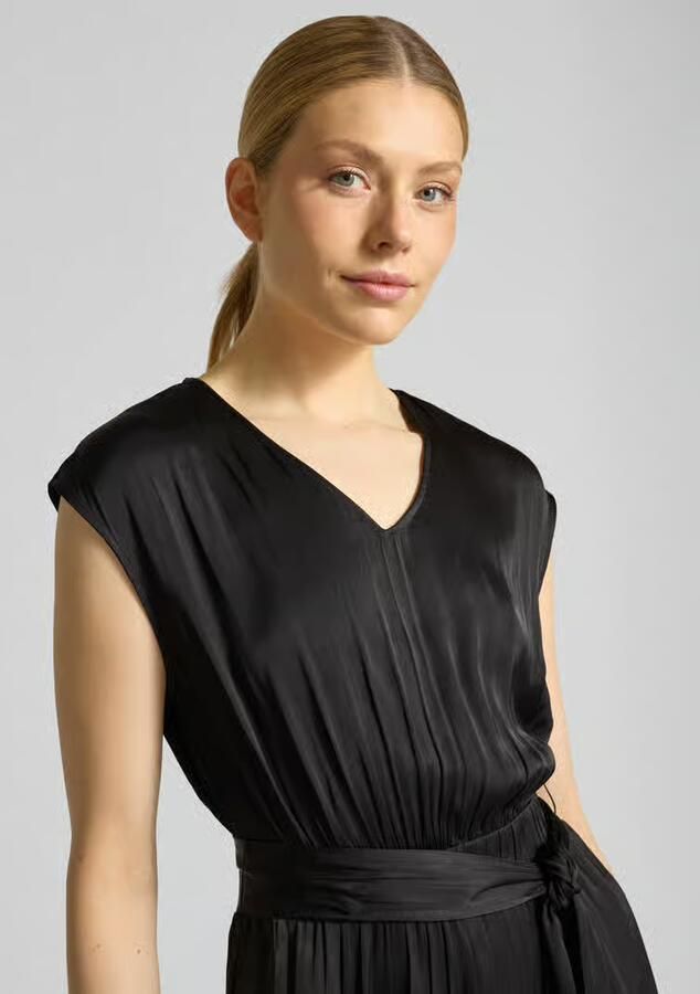 S.Oliver RED LABEL regular fit jumpsuit met tailleriem om te strikken - Foto 4