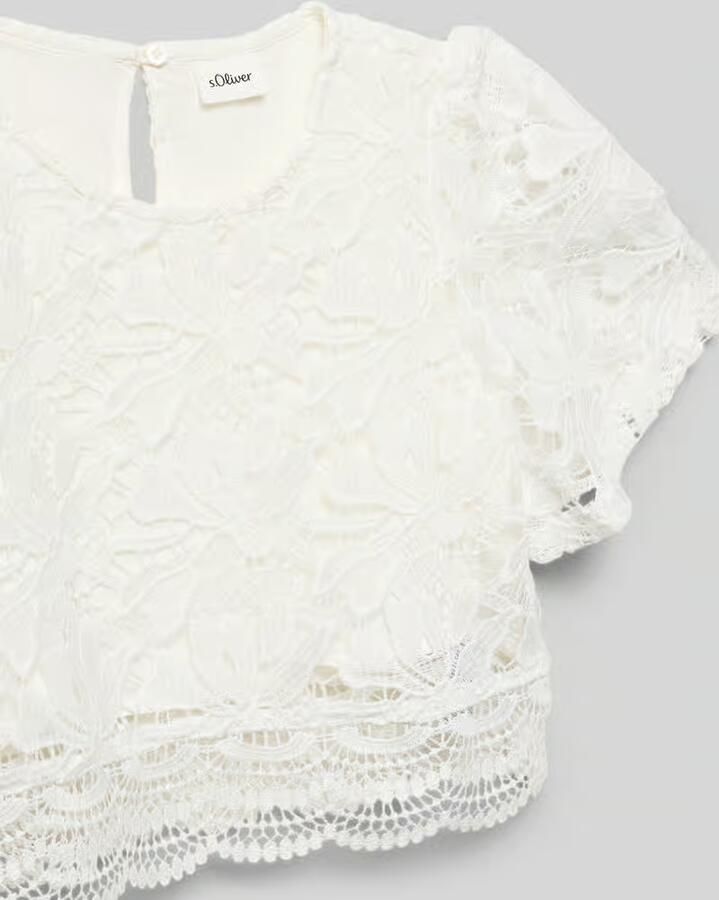 S.Oliver RED LABEL Regular fit korte top van kant - Foto 2