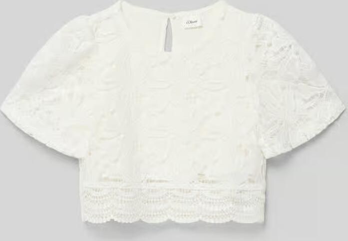 S.Oliver RED LABEL Regular fit korte top van kant - Foto 3