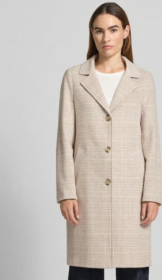 S.Oliver RED LABEL Regular fit lange wollen jas met ruitmotief - Foto 2
