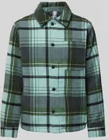 S.Oliver geruit regular fit overshirt met wol groen