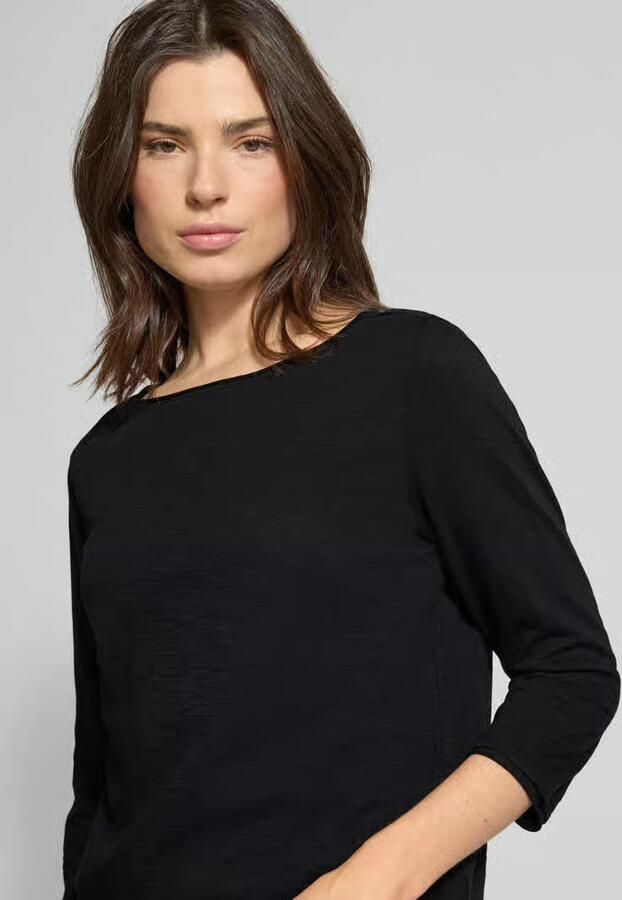 S.Oliver RED LABEL Relaxed fit T-shirt met 3 4-mouwen van puur katoen - Foto 2