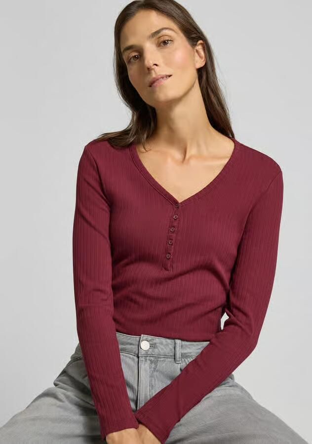 S.Oliver RED LABEL Regular fit shirt met lange mouwen van katoenmix