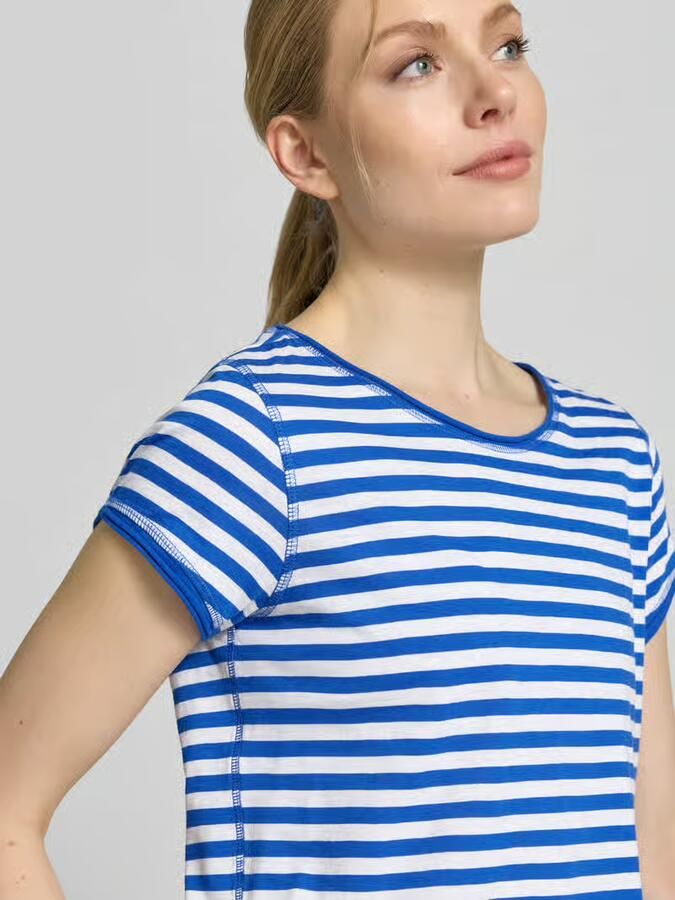 S.Oliver RED LABEL regular fit T-shirt van katoen met gevlamd garen - Foto 3