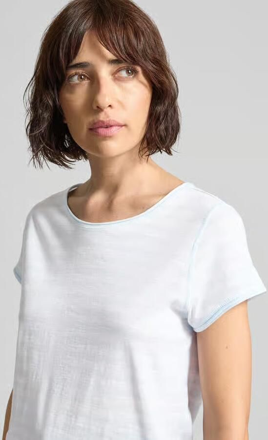 S.Oliver RED LABEL regular fit T-shirt van katoen met gevlamd garen - Foto 4