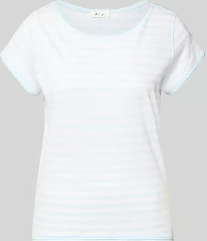 S.Oliver RED LABEL regular fit T-shirt van katoen met gevlamd garen - Foto 5