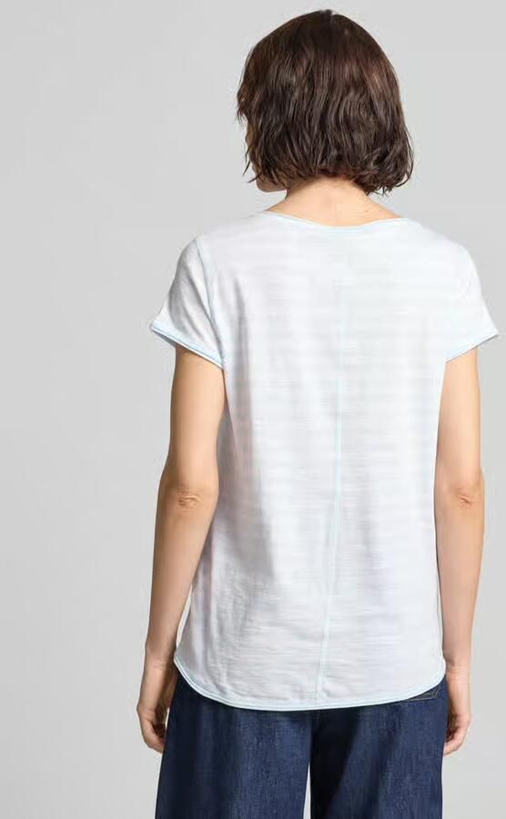S.Oliver RED LABEL regular fit T-shirt van katoen met gevlamd garen - Foto 4