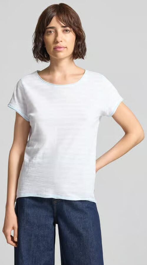 S.Oliver RED LABEL regular fit T-shirt van katoen met gevlamd garen - Foto 5